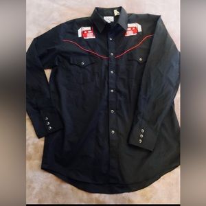 Vintage Ely Pearl snap men’s western style dress shirt size L